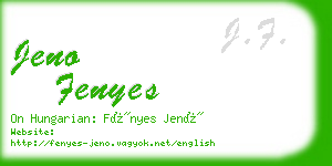 jeno fenyes business card